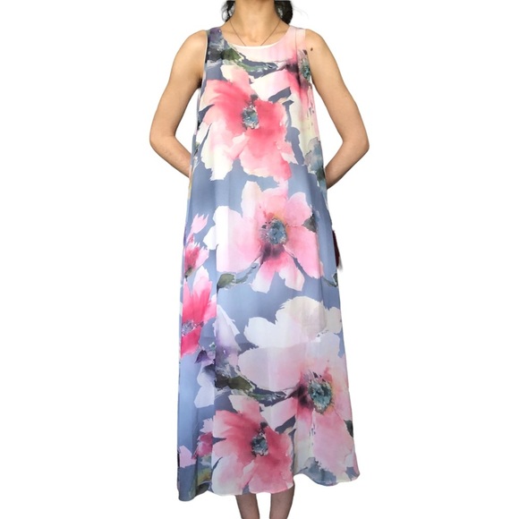 Vast Collection Floral Vintage Loose Sleeveless Midi Dress - Picture 12 of 13